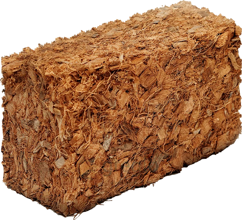 Compressed coco chips made from coconut coir